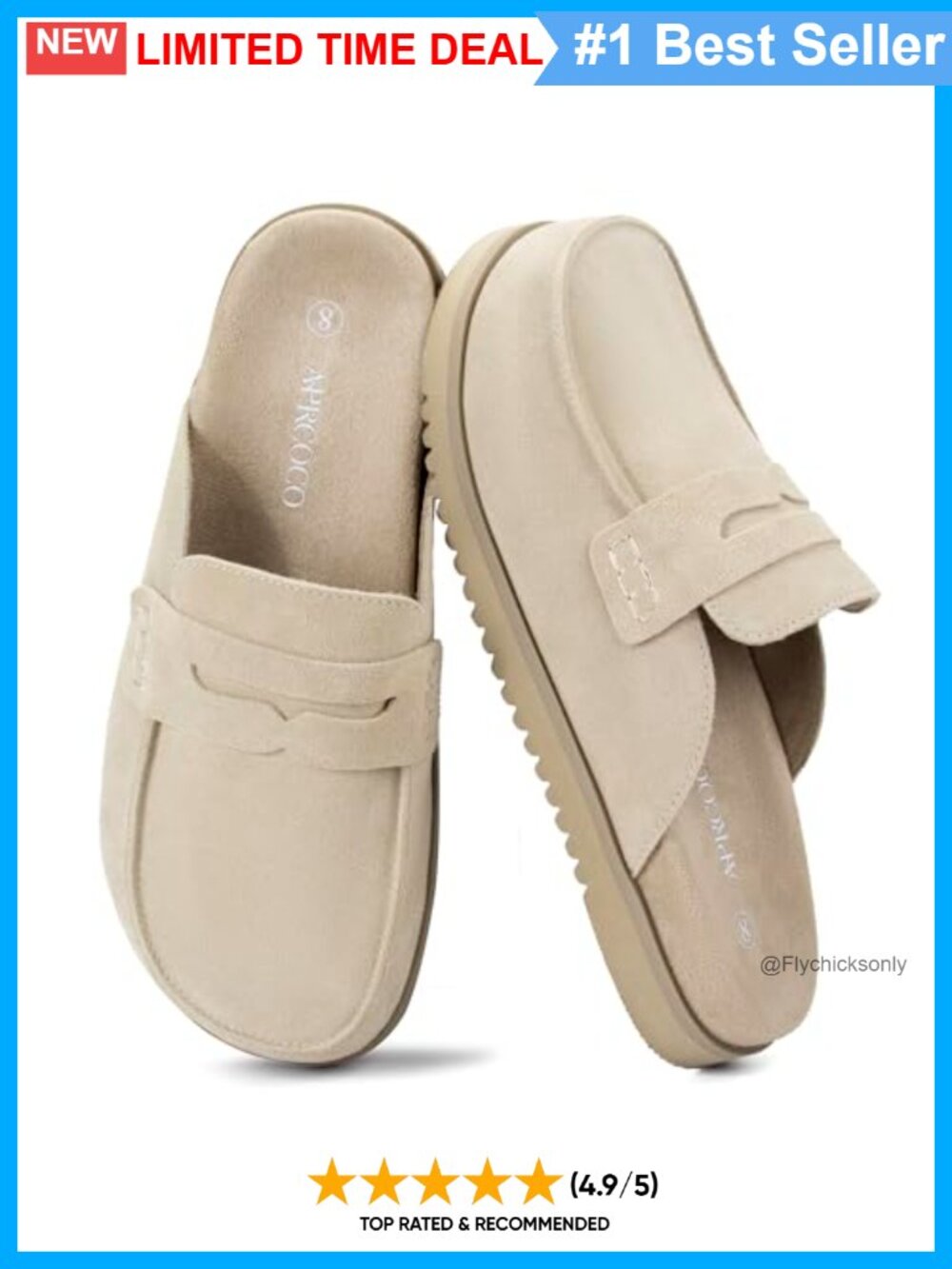 Suede Clogs Wide Toe Box Non-Slip Platform Mules Arch Support